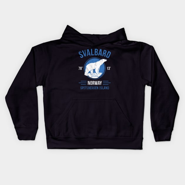 Svalbard Norway - Polar Bear in Spitsbergen Kids Hoodie by IncognitoMode